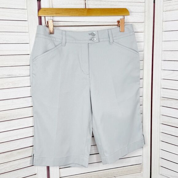 Callaway Opti Dri 11 Inch Bermuda Golf Shorts Grey Womens 4 - Picture 1 of 12